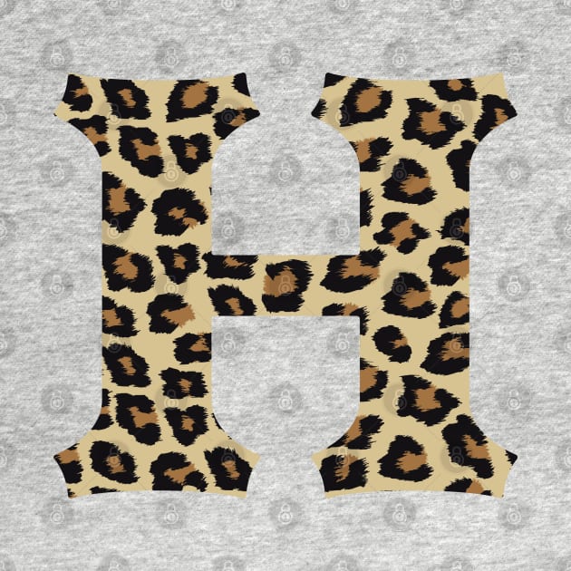 Letter H Leopard Cheetah Monogram Initial by squeakyricardo